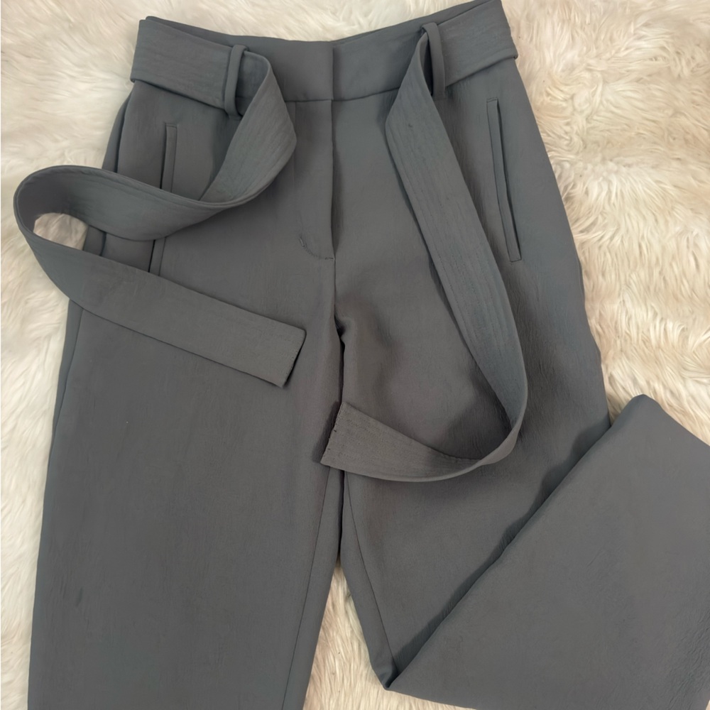 Wilfred belted high waist pants in grey sage size 0 XS